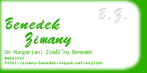 benedek zimany business card